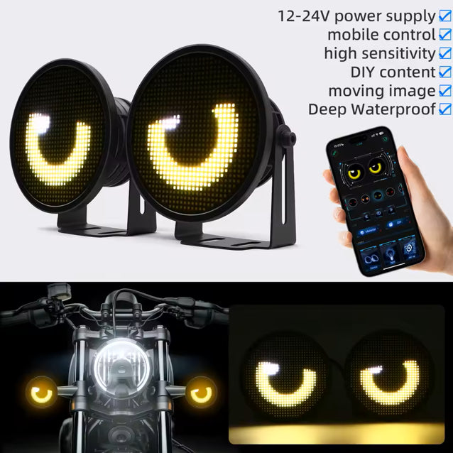 Zolture 2pcs LED Eye Fog Lamp Headlight Modified Accessories With APP Control - image 2
