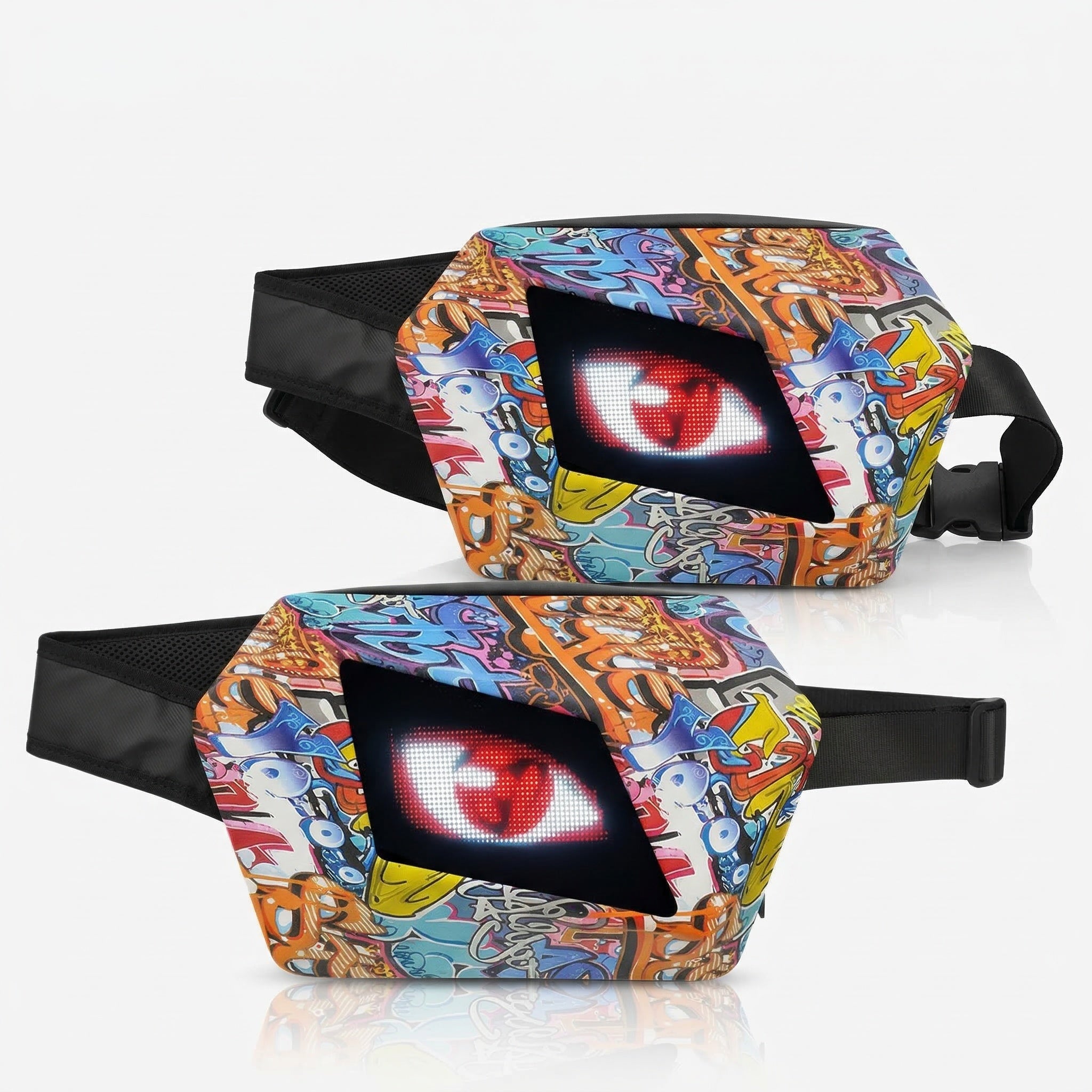 Zolture Evil Eye Street Graffiti Art Edition LED Sling Bag - Graffiti - 2PCS - image 2