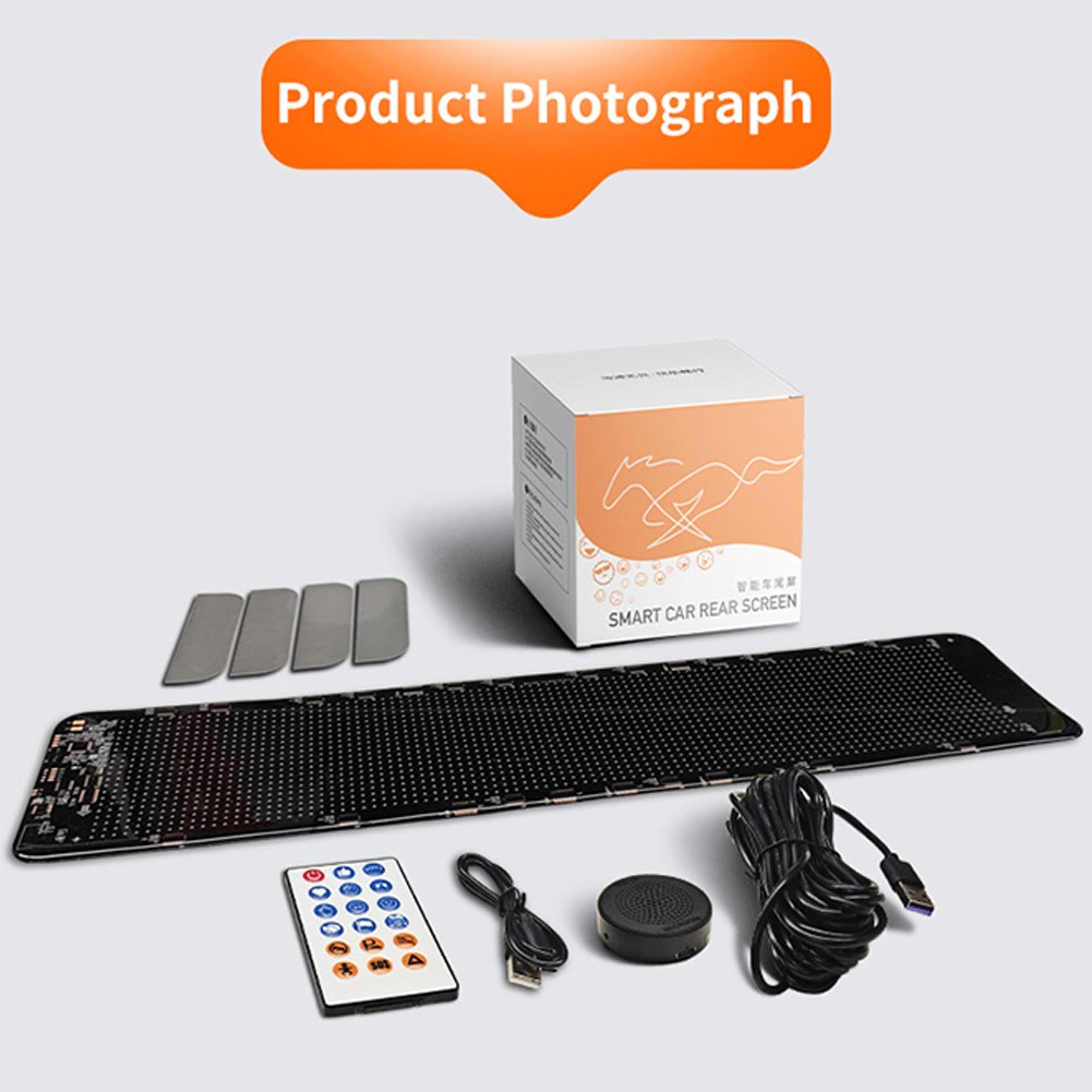 Zoltrue programmable rectangular led display for car 35*10cm - image 6