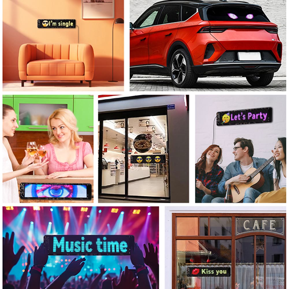 Zoltrue programmable rectangular led display for car 35*10cm - image 5