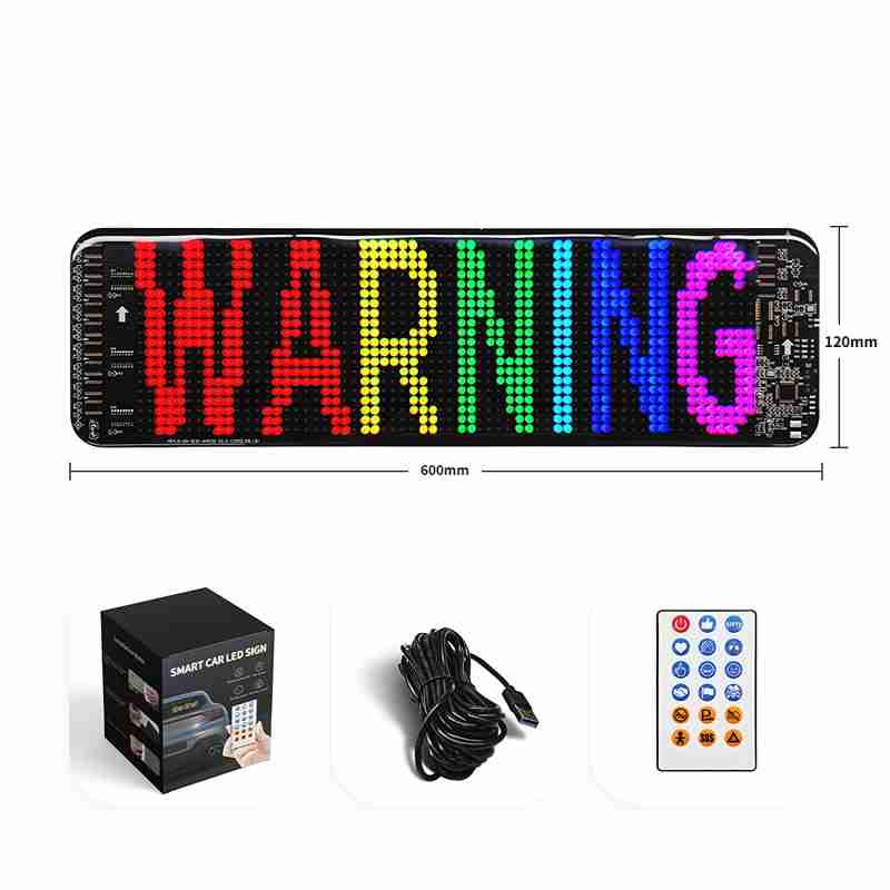 Zoltrue programmable rectangular led display for car 35*10cm - image 8