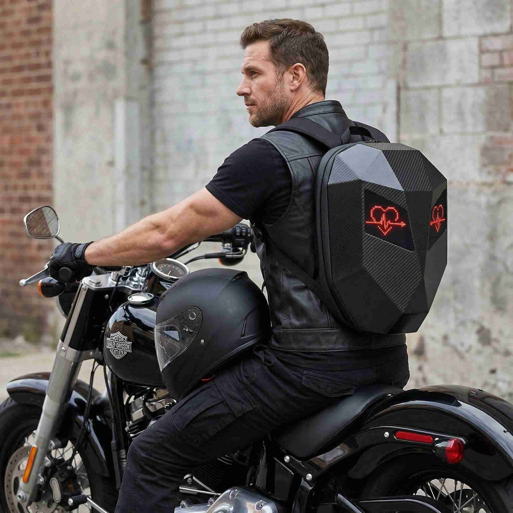 Zolture Carbon Fiber Texture Knight LED Backpack - image 1