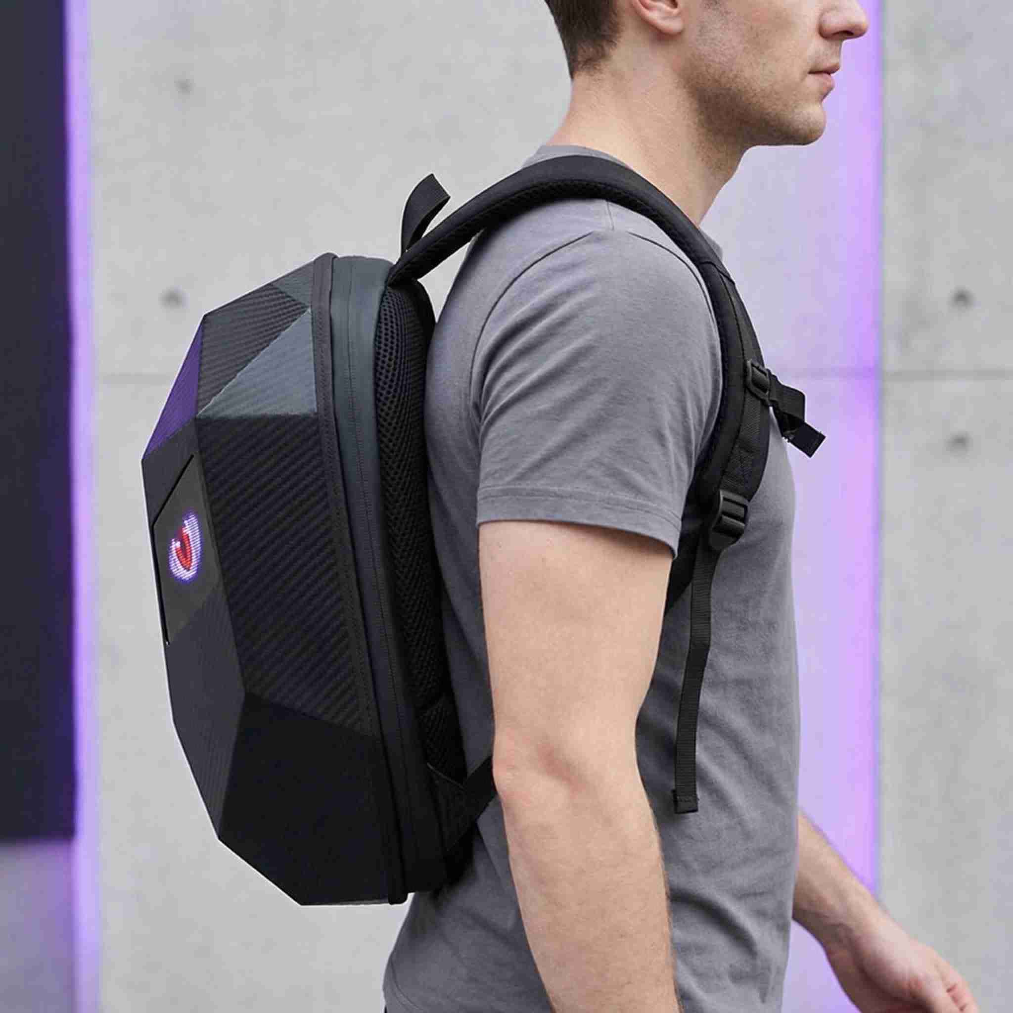 Zolture Carbon Fiber Texture Knight LED Backpack - image 2