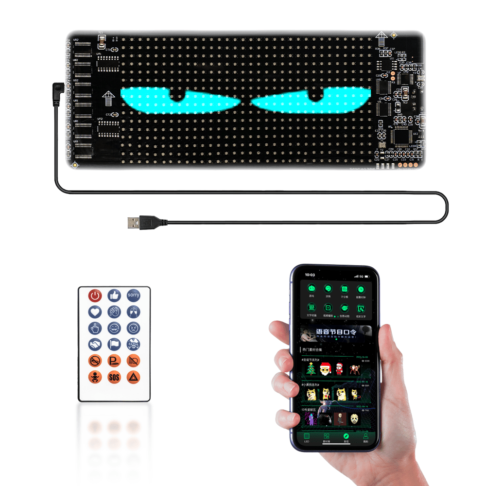 Zoltrue programmable rectangular led display for car 60*12cm - Single Screen - image 5