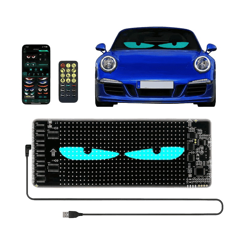 Zoltrue programmable rectangular led display for car 35*10cm - image 0