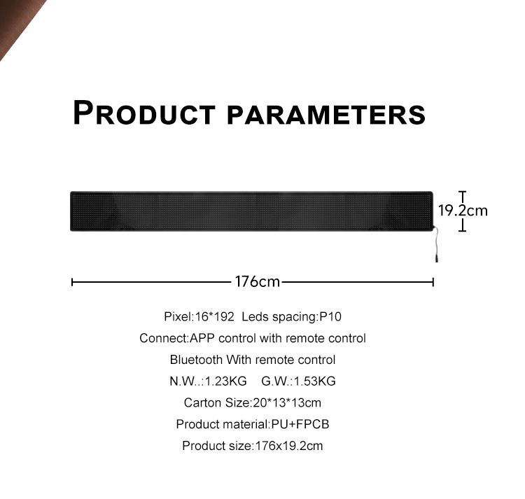 Zolture Programmable LED Car Display -  176x19.2*0.25cm - image 20