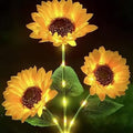 Zolture Solar Sunflower Light Sculpture 3 Head Ambient Outdoor Lighting Installation for Garden Patio Landscape Design - Three Heads - image 3