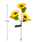 Zolture Solar Sunflower Light Sculpture 3 Head Ambient Outdoor Lighting Installation for Garden Patio Landscape Design - image 1