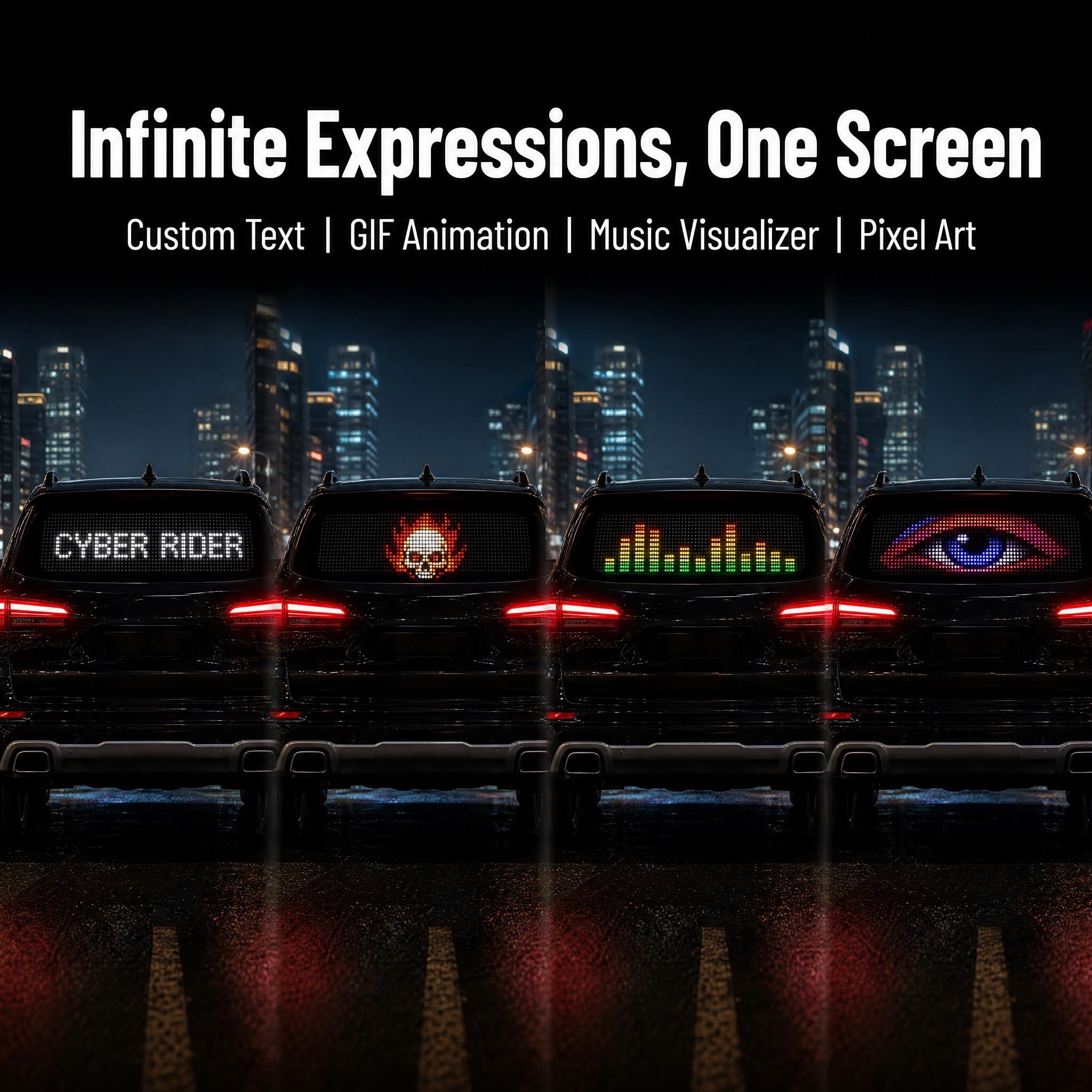 Zolture Flexible APP Controlled RGB Display Screen for Car - image 5