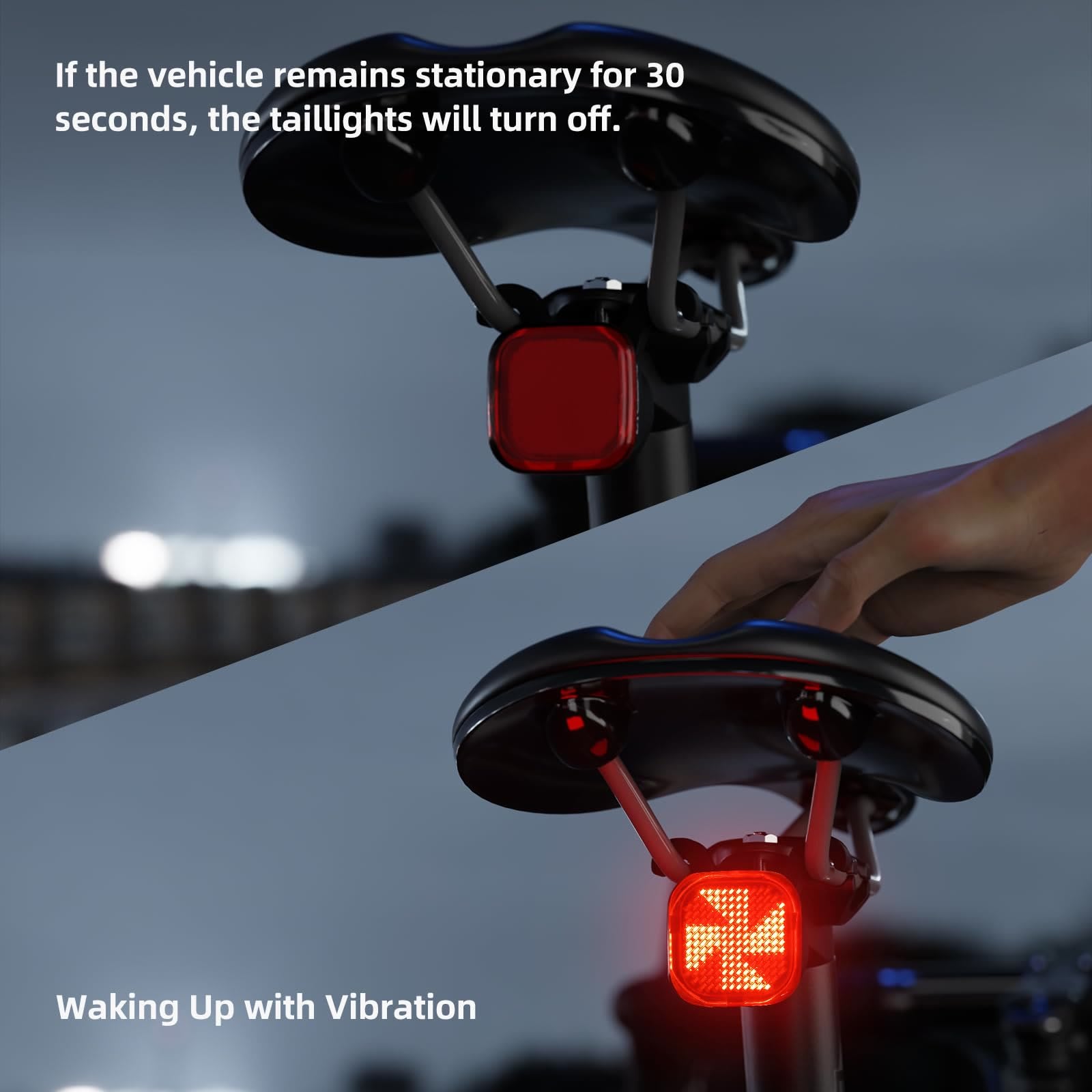 Zolture Carbon-textured Smart Expression Bike Tail Light With Intelligent Brake Sensing & Turn Signal Cycling Safety Display - image 4