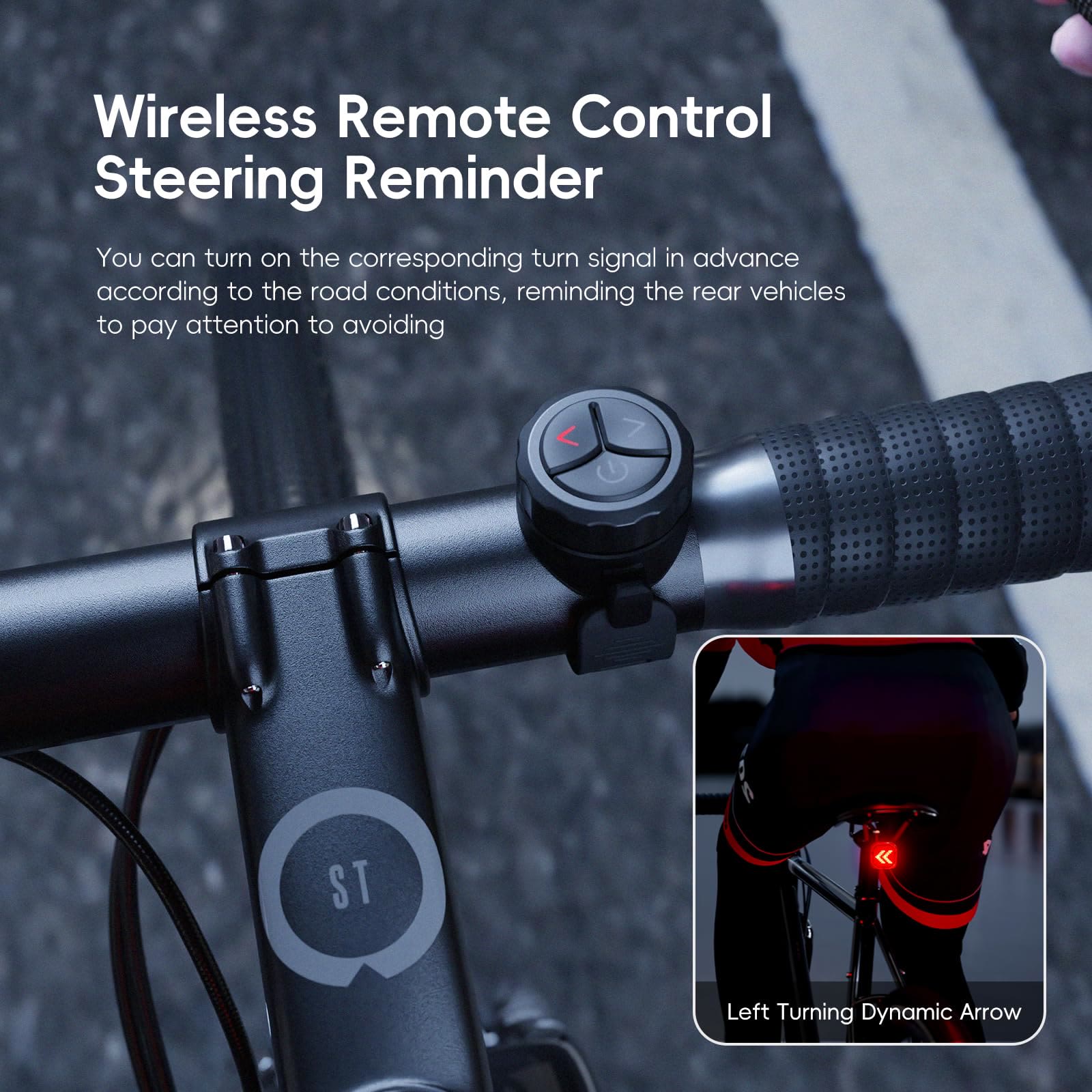 Zolture Carbon-textured Smart Expression Bike Tail Light With Intelligent Brake Sensing & Turn Signal Cycling Safety Display - Plus(Wireless Remote Control) - image 8