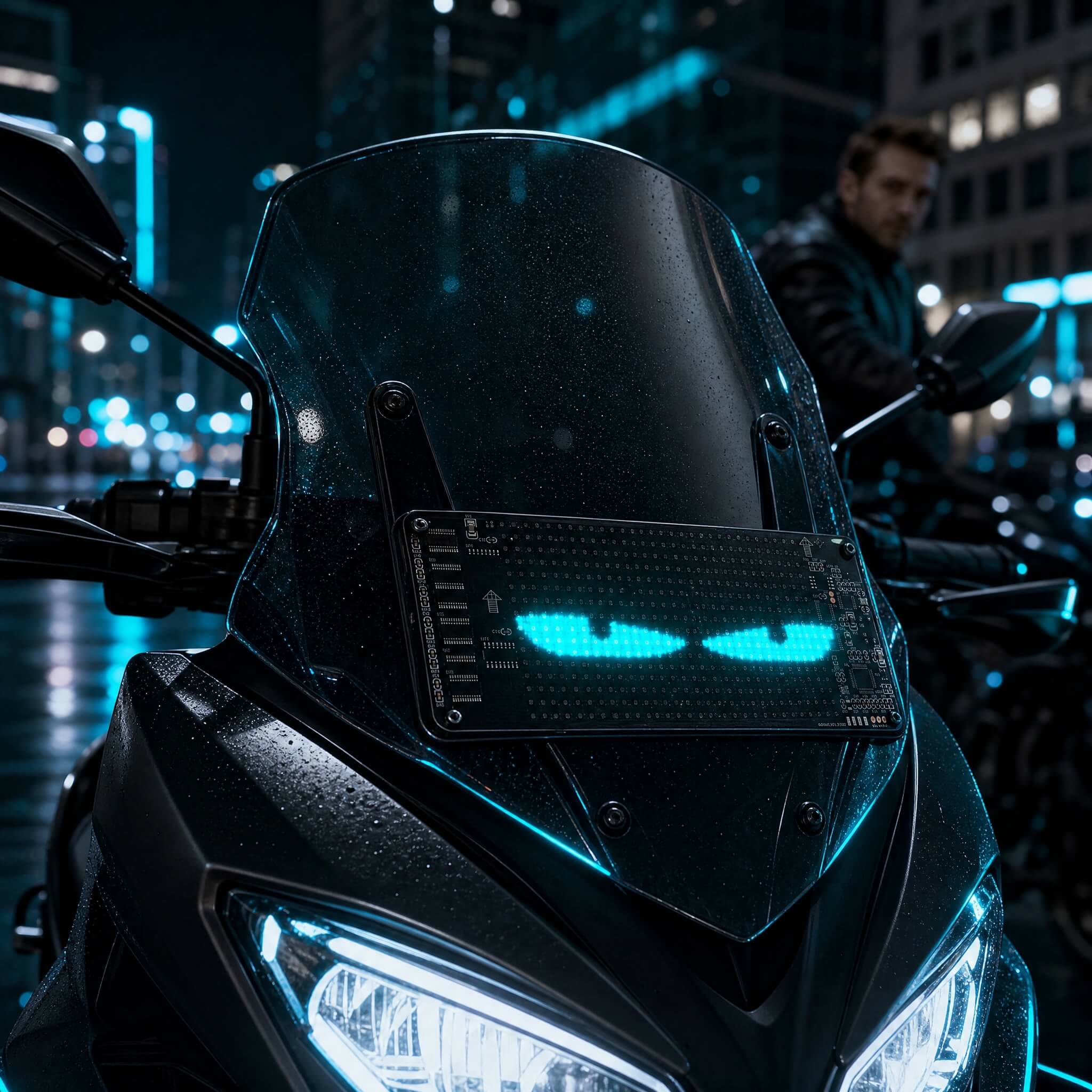 Zolture MotoEyes Smart Devil Eyes LED Display for Motorcycle Helmet & Windshield - image 1