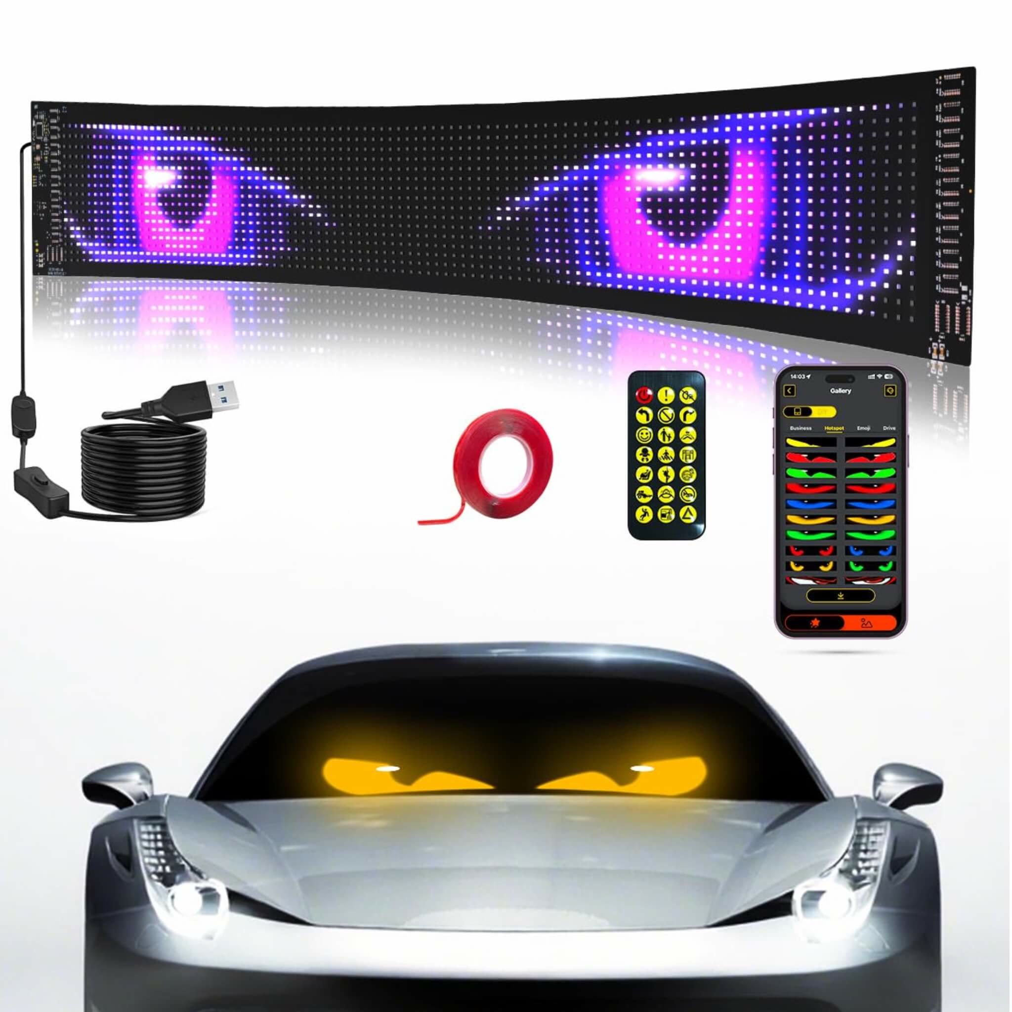 Zolture Flexible APP Controlled RGB Display Screen for Car - Each Screen: 13.78" x 3.94"(For Sedan) - Standard Single-Screen System - image 15