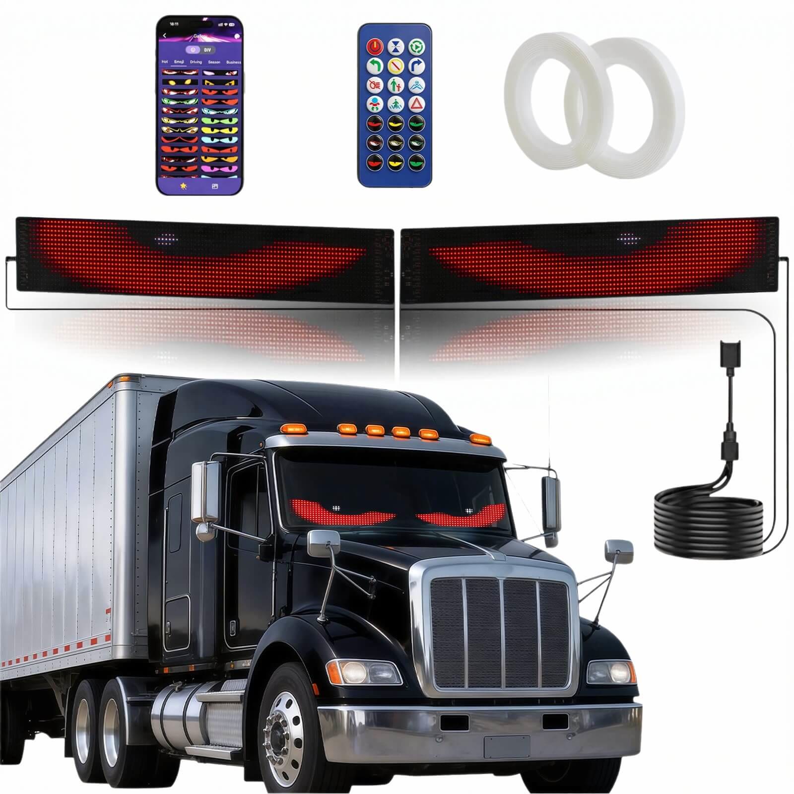 Zolture K12 Devil Eyes Light for Trucks - 23.62" Smart Programmable Semi Truck LED Sign - Dual Sync - image 7