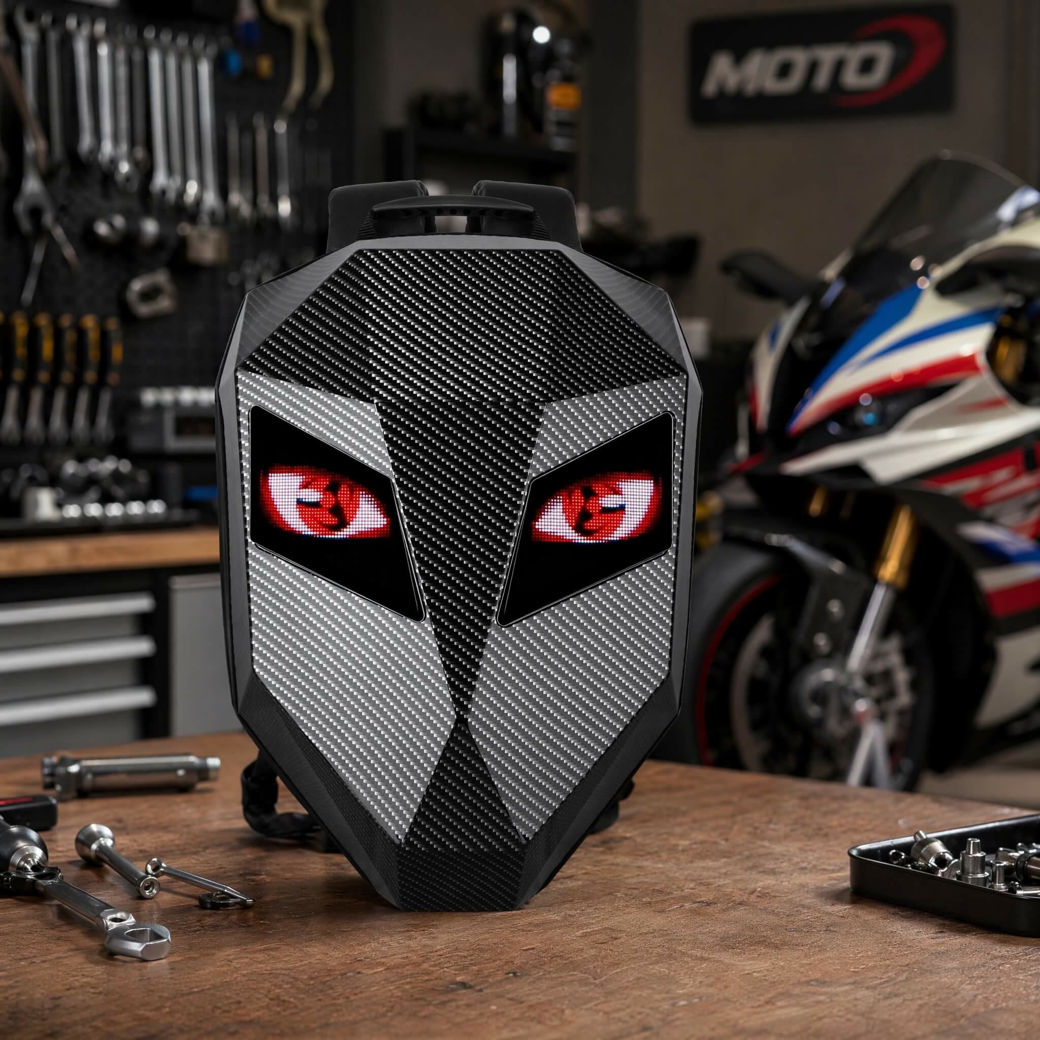 Zolture Carbon Fiber Texture Knight LED Backpack - image 3