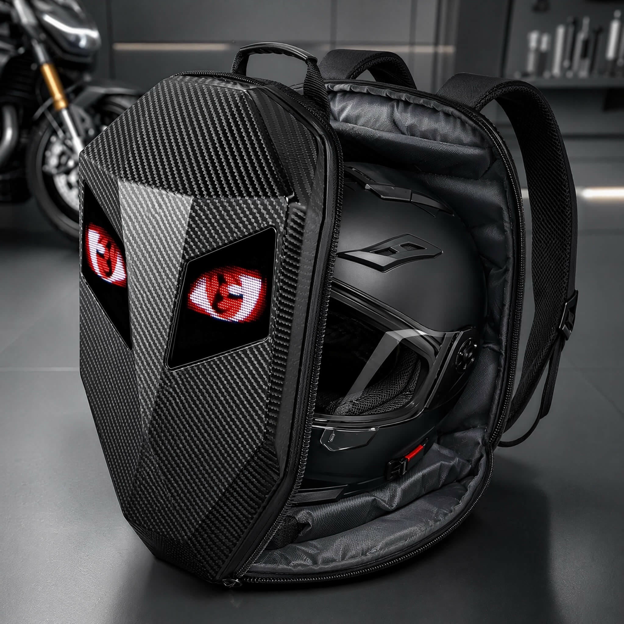 Zolture Carbon Fiber Texture Knight LED Backpack - image 5