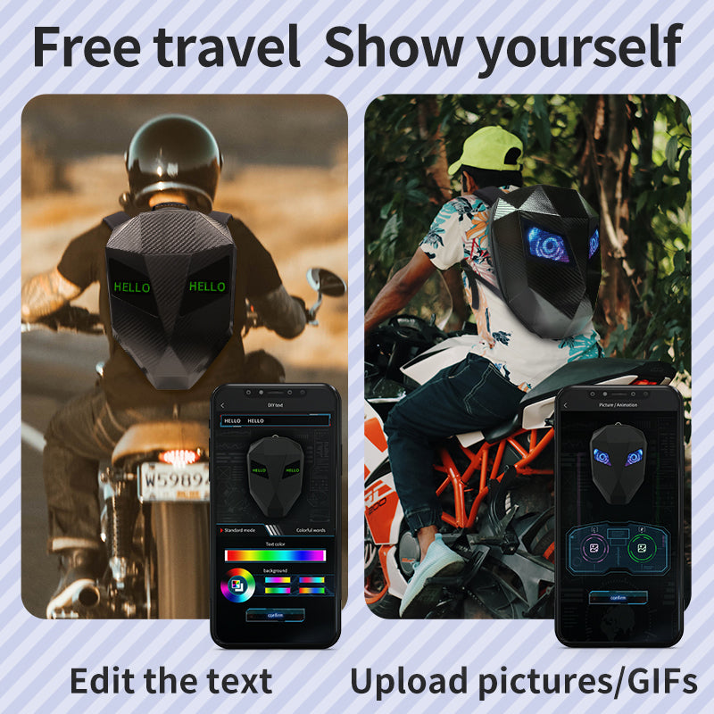 Zolture Carbon Fiber Texture Knight LED Backpack