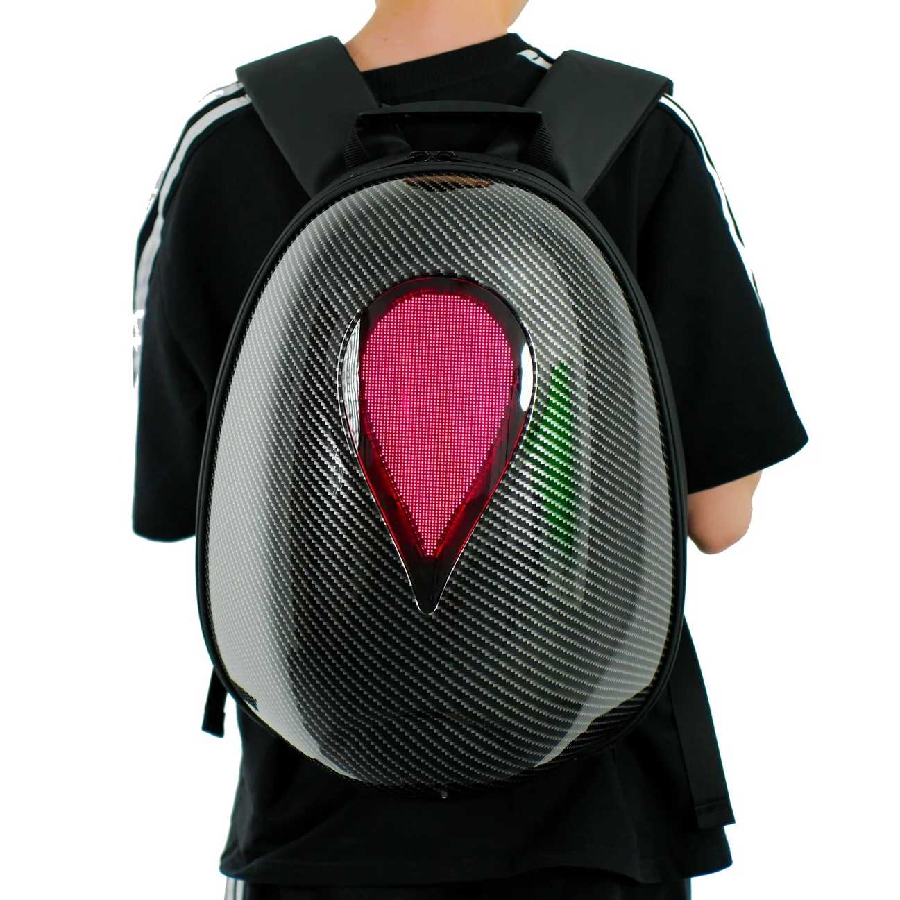 Zolture Ocean Heart Carbon Texture LED Backpack